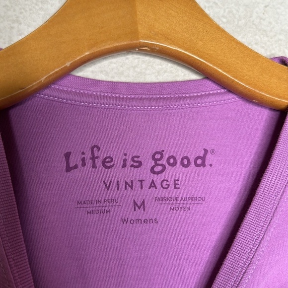 Life is Good Gardening “Play in the dirt” Tee shirt top Purple size Medium Dog - Picture 5 of 7